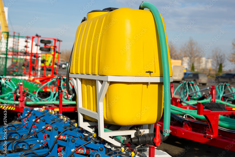 Sample of agricultural machinery at the exhibition. Sample of agricultural machinery at the exhibition.