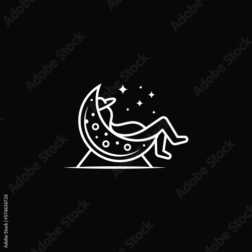 Dreamer on the moon. Logo design.