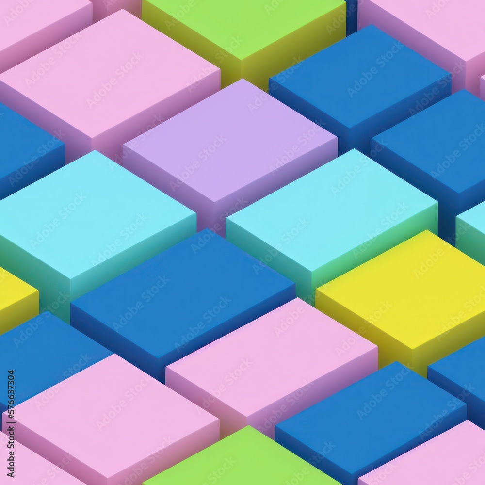 Abstract 3D isometric cube pattern background with a pastel color palette, generative ai Abstract 3D isometric cube pattern background with a pastel color palette, generative ai
