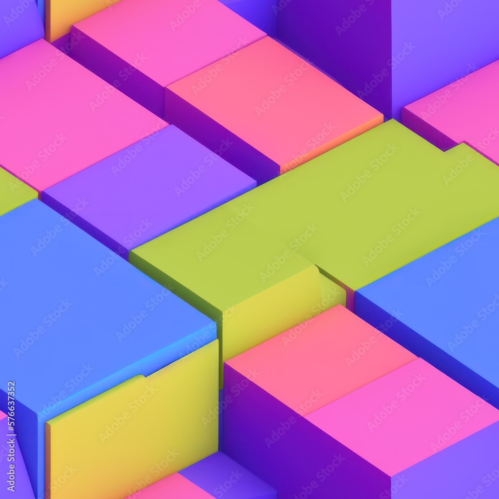 Abstract 3D isometric cube pattern background with a pastel color palette, generative ai Abstract 3D isometric cube pattern background with a pastel color palette, generative ai