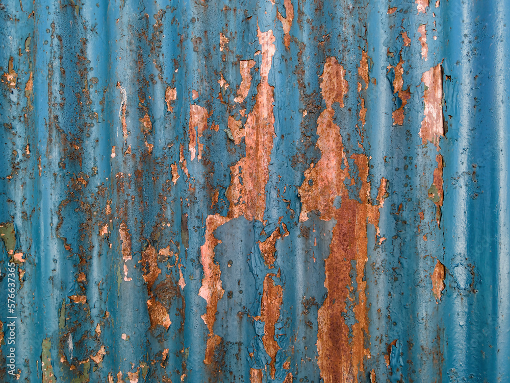 vintage texture on metal surface with traces of old paint and rust
