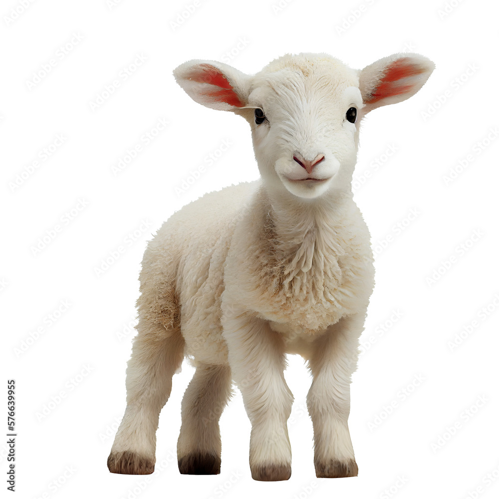 Fototapeta premium young sheep lamb isolated on background