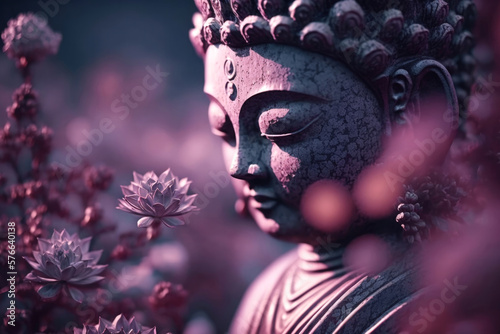 Meditation: Meditating Buddha statue in a calm atmosphere | Generative AI Production