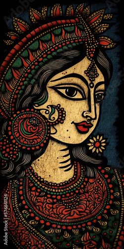 Traditional Indian Folk Art in this Famous Style Created Using Generative Ai