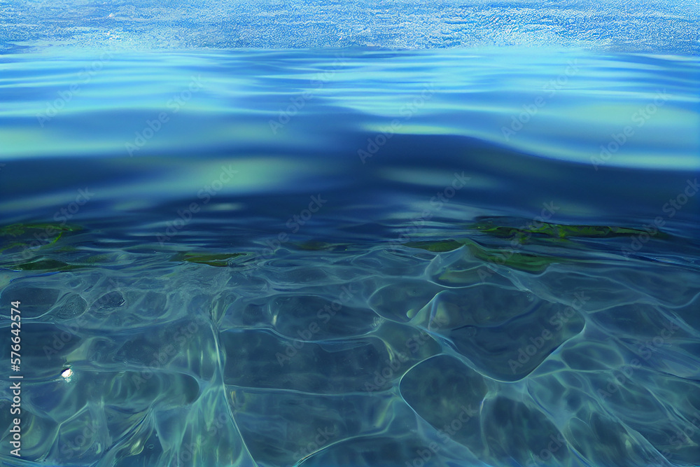 Blue water surface. water background