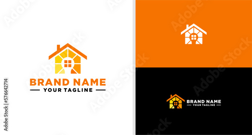 SMART HOME LOGO LIGHT BULB NEGATIVE SPACE TECHNOLOGY EDITABLE