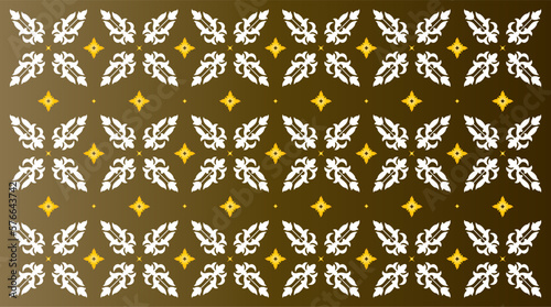 Indonesian traditional batik patterns from Riau, Malaysia, Malay traditional design culture Melayu on brown gold Background