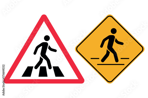 Pedestrian Crossing Signs Set