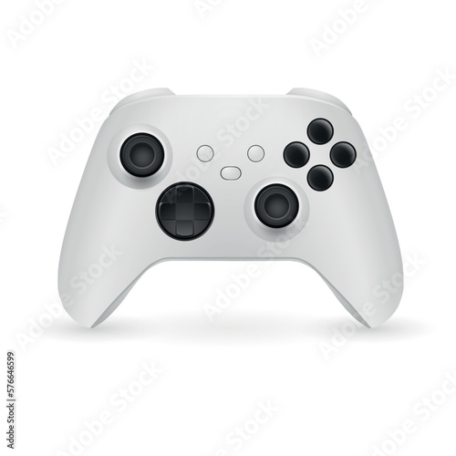 White gamepad isolated on white background. EPS10 vector illustration with simple gradients.