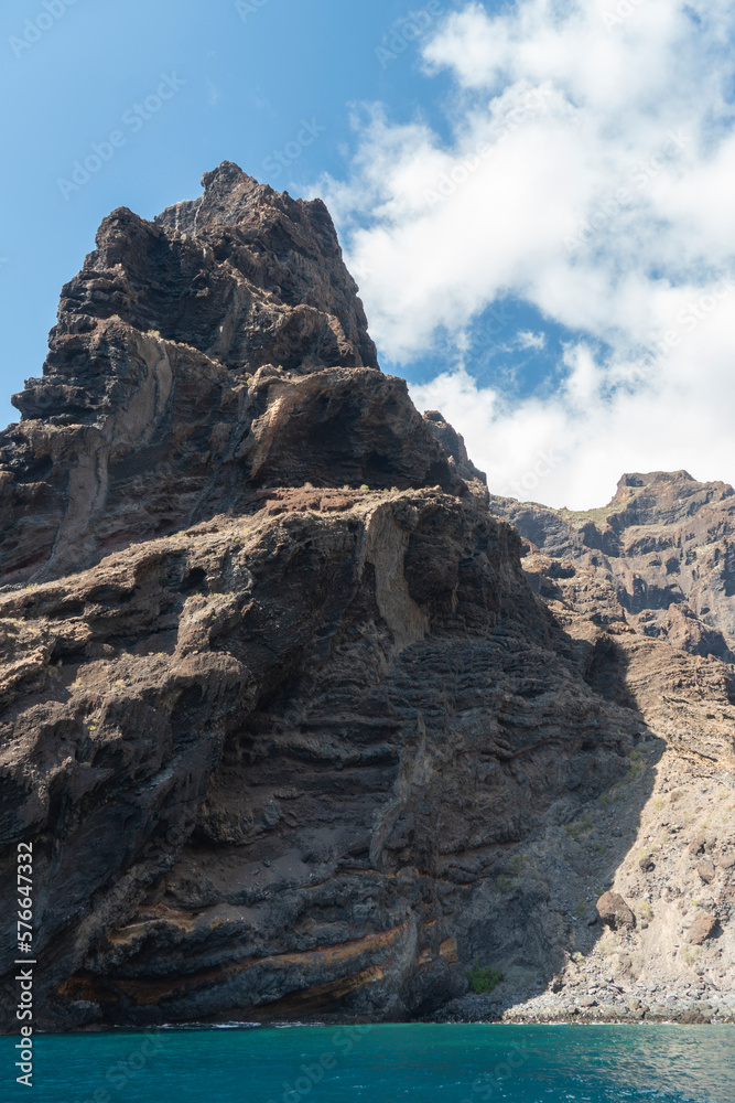 The Los Gigantes cliffs form part of the Teno Rural Park in the west of Tenerife Canary islands  Spain