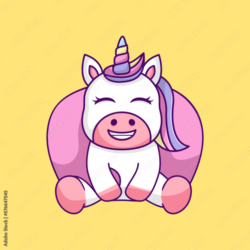 Cute unicorn illustration, cute and fun