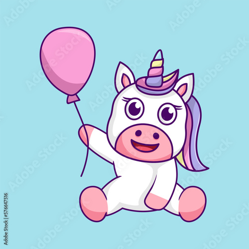 Cute unicorn illustration, cute and fun