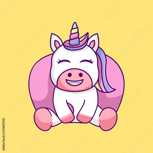 Cute unicorn illustration, cute and fun
