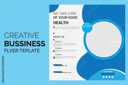 Creative Cooperate business flyer design. Vector flyer design template A4 size flyer design.	