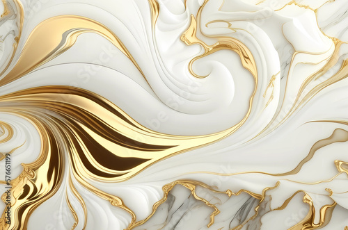 Gold marble with gold. Generative AI.