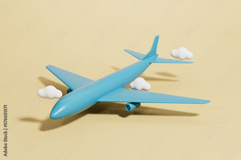 3D rendering cartoon plane picture