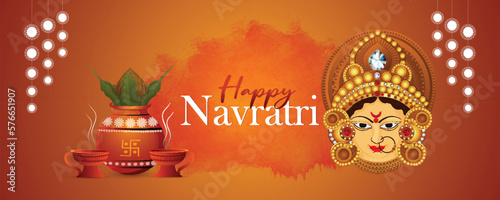 Illustration of goddess for happy navratri celebration design concept