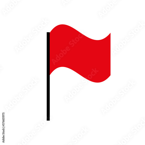 Red wavy flag icon isolated on white background. Location symbol. Red flag illustration