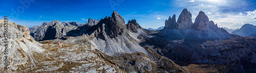 Exciting view of the three peaks of Lavaredo and Monte Paterno. Dream Dolomites. © Nicola Simeoni