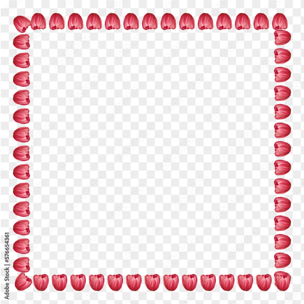 Red Tulip Flower Decoration Frame Red Tulip Flower Decoration Frame