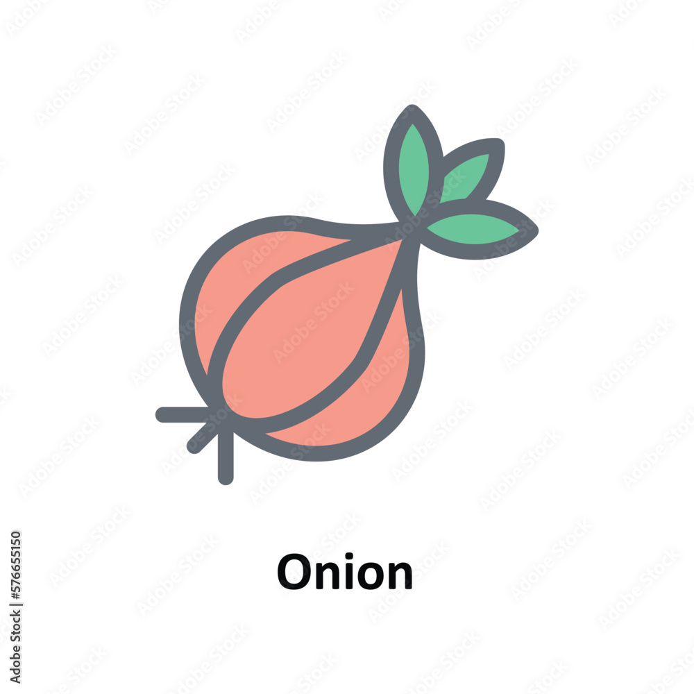 Onion Vector Fill outline Icons. Simple stock illustration stock