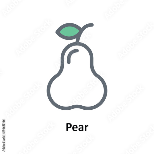 Pear Vector Fill outline Icons. Simple stock illustration stock