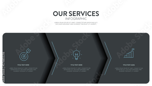 Creative minimal business project infographic layout template design. Presentation banner with options, steps or parts for business slide.  Workflow layout, process diagram, chart, info graph element