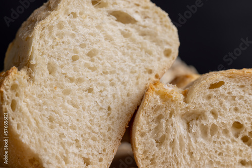 Sliced wheat loaf of fresh bread