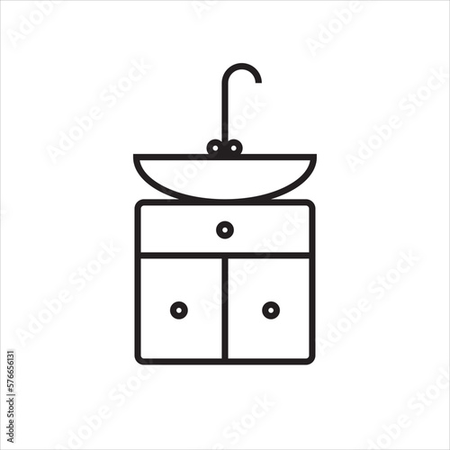 washbasin, plumbing icon vector illustration symbol