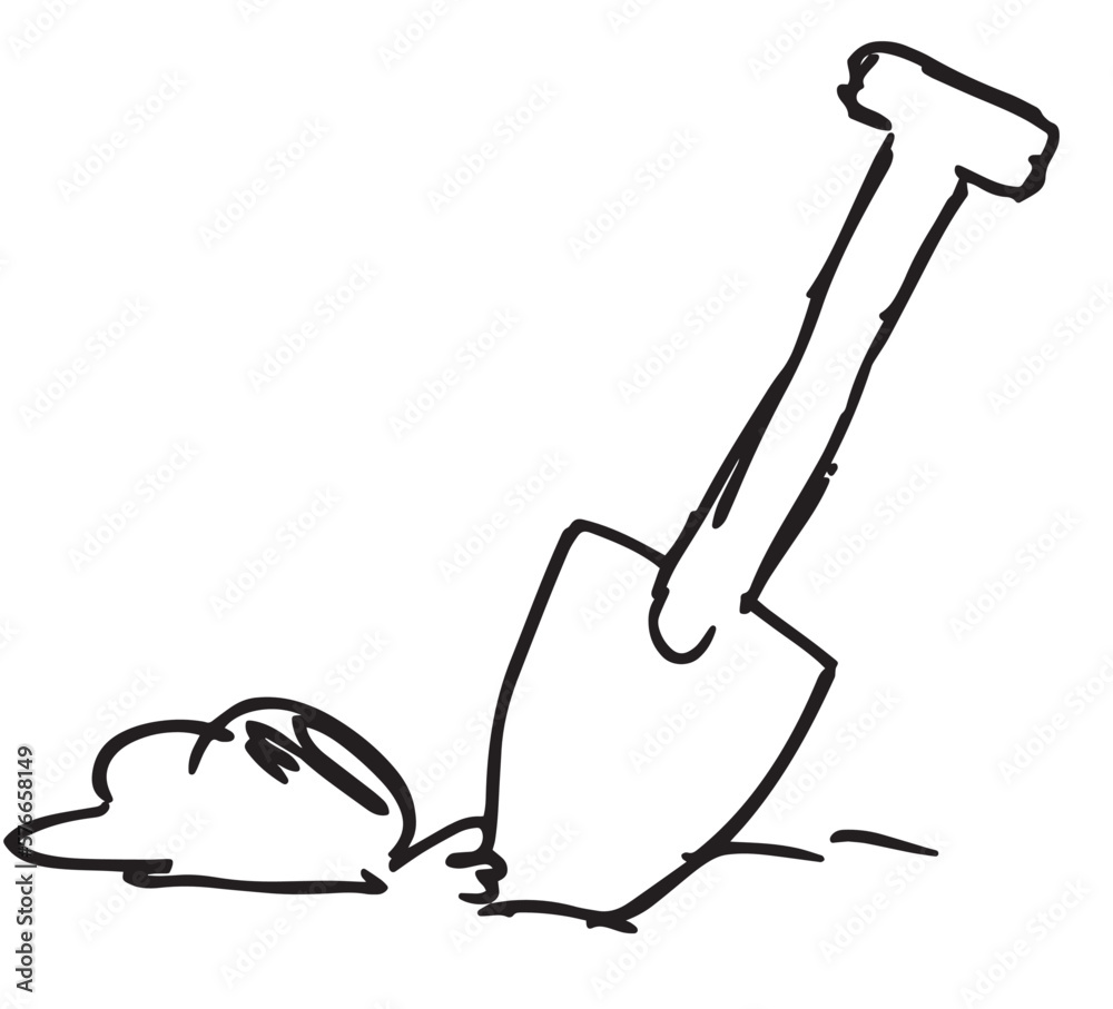 shovel hand drawn vector illustration Stock Vector Adobe Stock