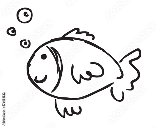 cartoon fish coloring book vector illustration