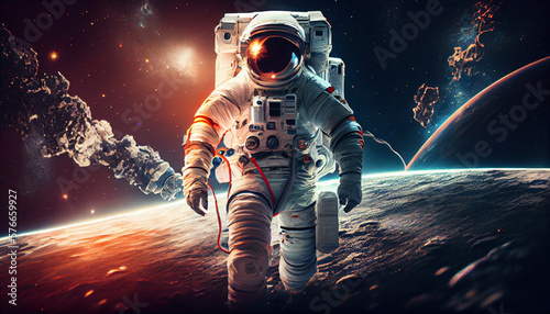 Astronaut in space. Generative AI