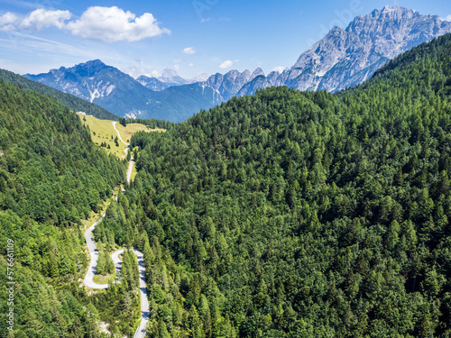 Along the mountainous roads of the Val Dogna to the slopes of the Montasio. Friuli. photo