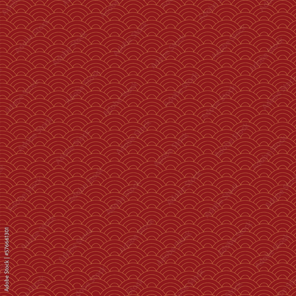 Asian patterns on a red background