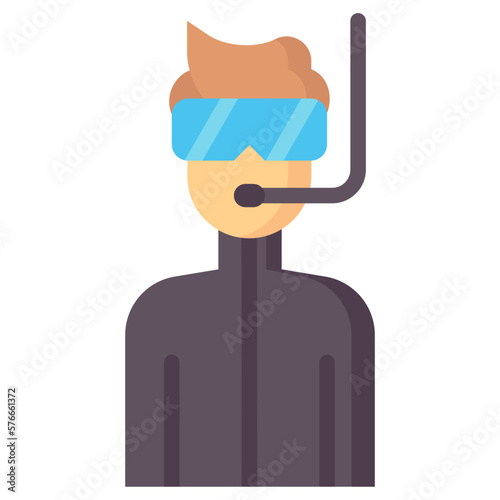 diver avatar flat icon
