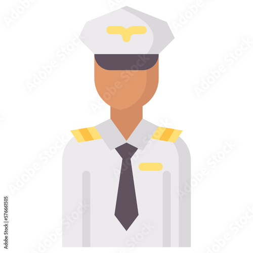 Obraz na plátně pilot avatar flat icon
