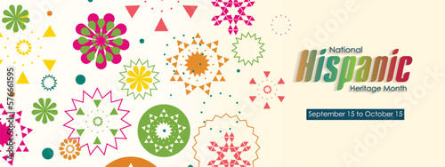 Hispanic National Heritage Month in September and October. Hispanic and Latino culture. Latin American patterns. Vector