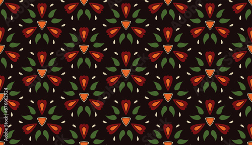 Geometric ethnic pattern seamless flower color. seamless pattern. Design for fabric,curtain,background,carpet,wallpaper,clothing,wrapping,Batik,mandalas,fabric,Vector illustration. pattern style.