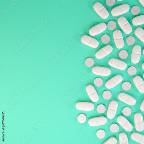 3d render of white tablets - medicine