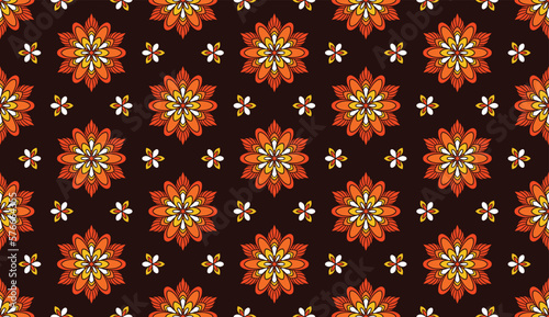 Geometric ethnic pattern seamless flower color. seamless pattern. Design for fabric,curtain,background,carpet,wallpaper,clothing,wrapping,Batik,mandalas,fabric,Vector illustration. pattern style.