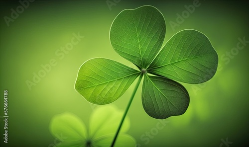  a four leaf clover is shown in this image with a green background. generative ai