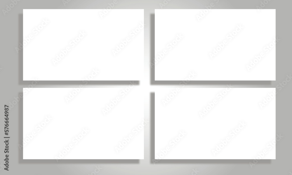 Photograph of white business cards. Template for corporate identity. For presentations and portfolios of graphic designers Photograph of white business cards. Template for corporate identity. For presentations and portfolios of graphic designers