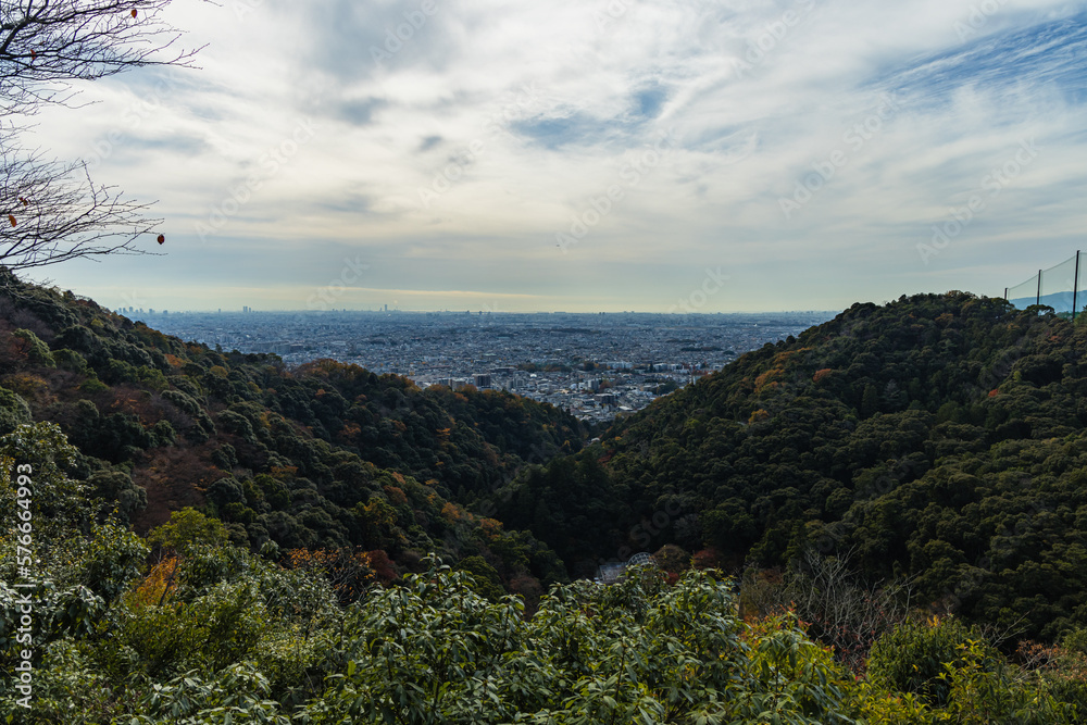 日本　大阪府箕面市の箕面公園にある望海丘展望台からの風景