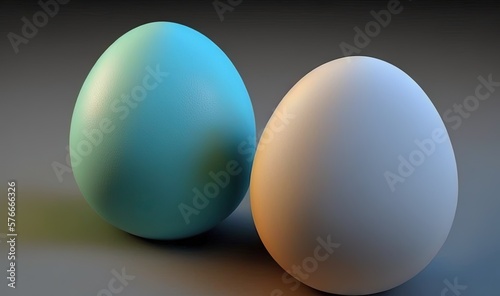  a couple of eggs sitting next to each other on a table. generative ai
