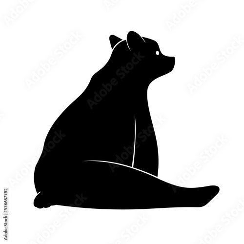 Ours assis de dos pictogramme logo vecteur