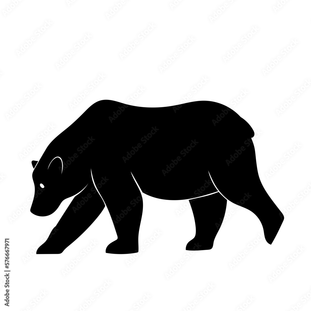 Fototapeta premium Ours qui marche pictogramme vecteur logo