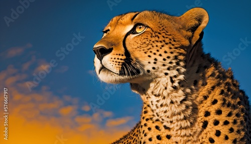 cheetah in the savannah, generative ai