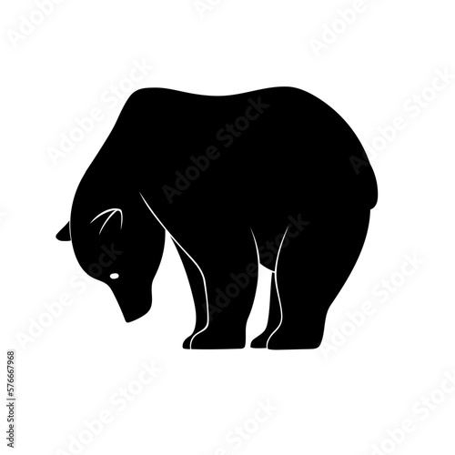 Ours debout regard vers le bas pictogramme logo vecteur