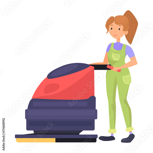 Industrial cleaning flat icon. Colored vector element from cleaning lady collection. Creative Industrial cleaning icon for web design, templates and infographics.