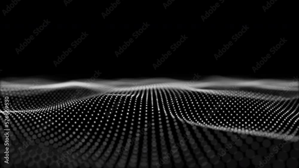 Futuristic flight through a white dot digital landscape, white dust particle ,Isolated transparent background. Alpha channel ready.
